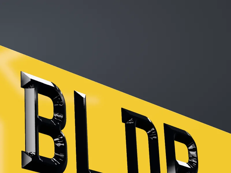 Close-up of Retro pressed characters, rendered by the builder